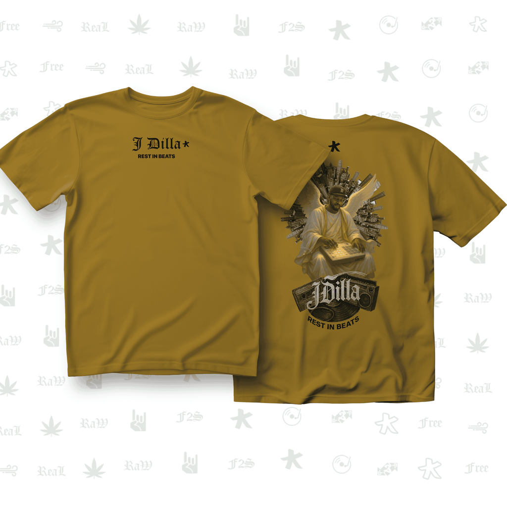 J Dilla Rest In Beats Unisex Mustard Oversized T-Shirt.