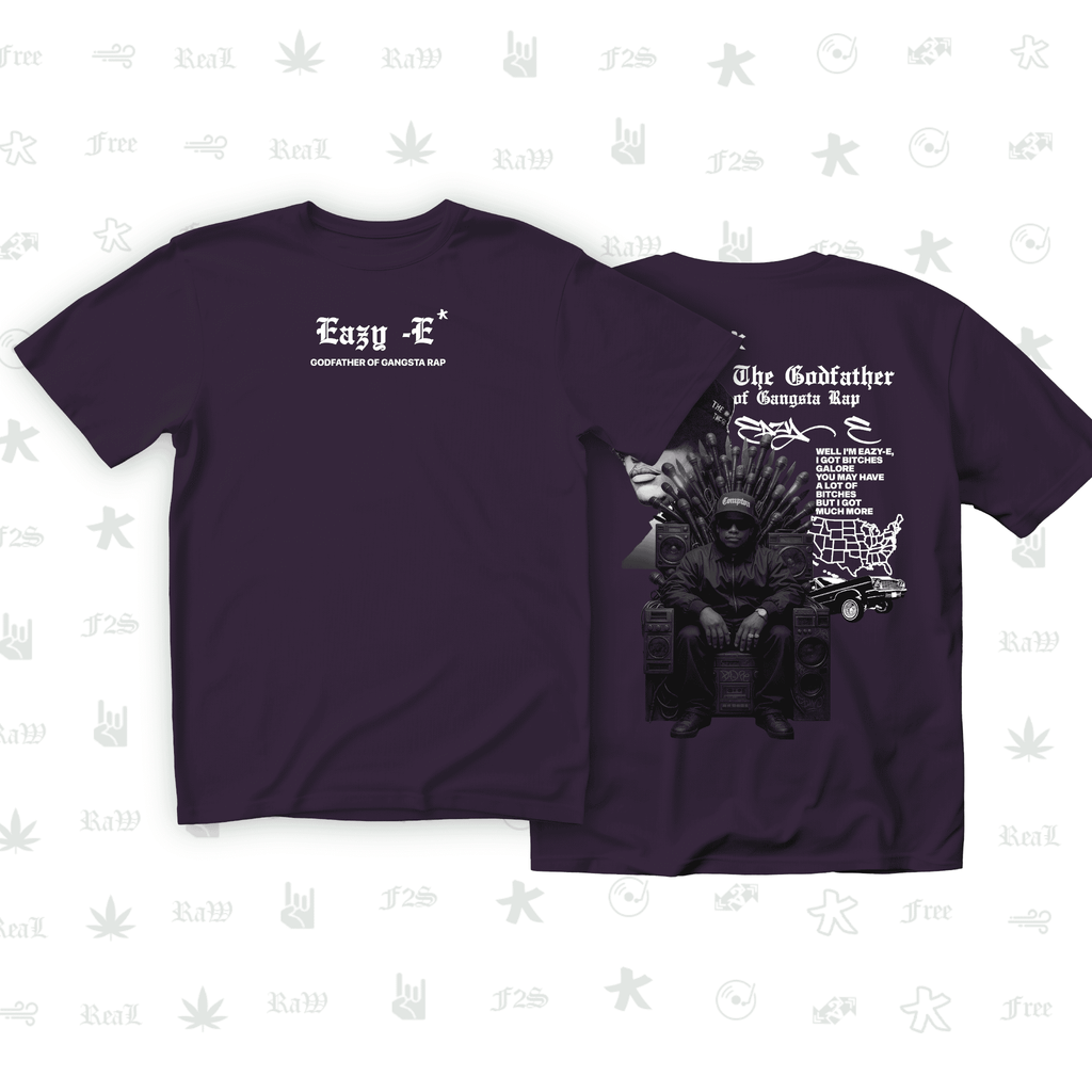 Eazy-E Godfather of Gangsta Rap Unisex Purple Oversized T-Shirt.