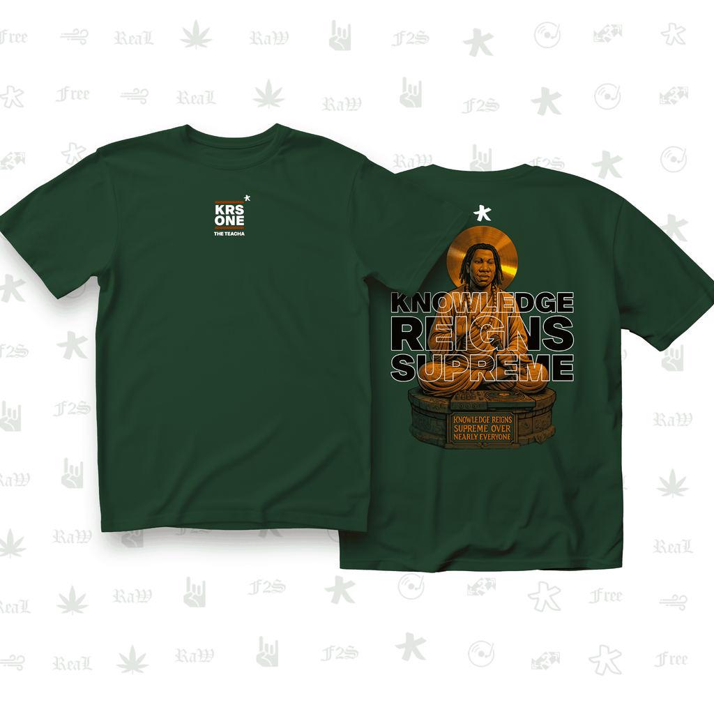 KRS ONE The Teacha Unisex Bottle Green Oversized T-Shirt.