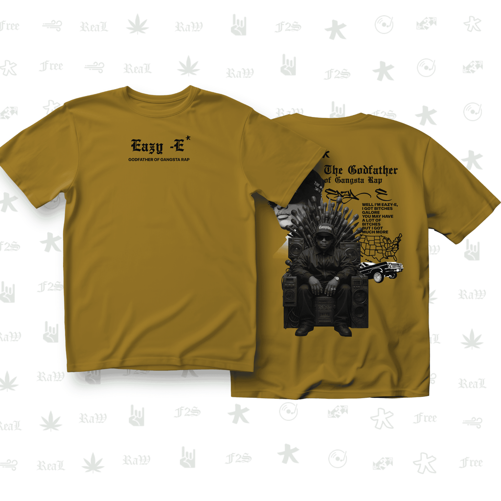Eazy-E Godfather of Gangsta Rap Unisex Mustard Oversized T-Shirt.