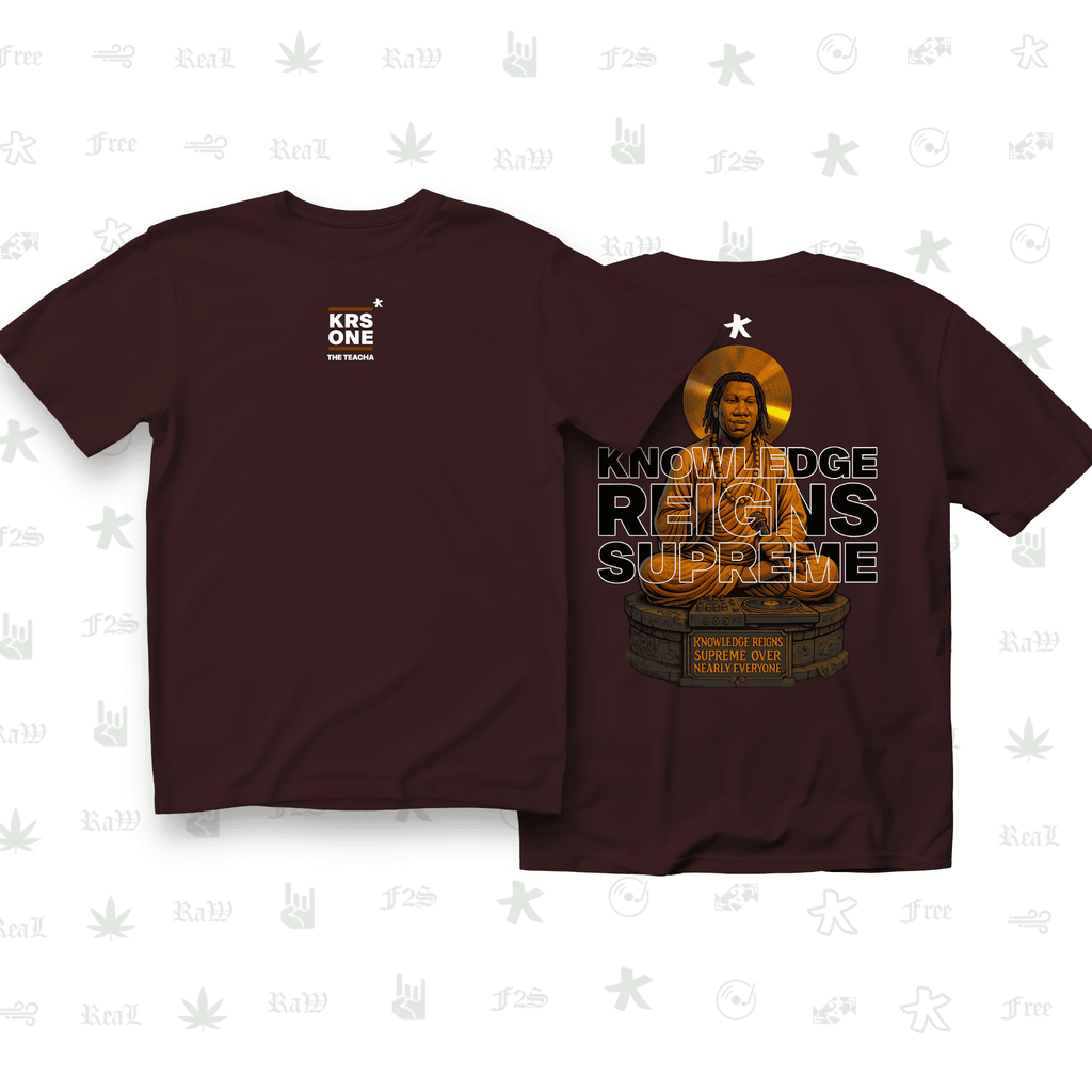 KRS ONE The Teacha Unisex Maroon Oversized T-Shirt.