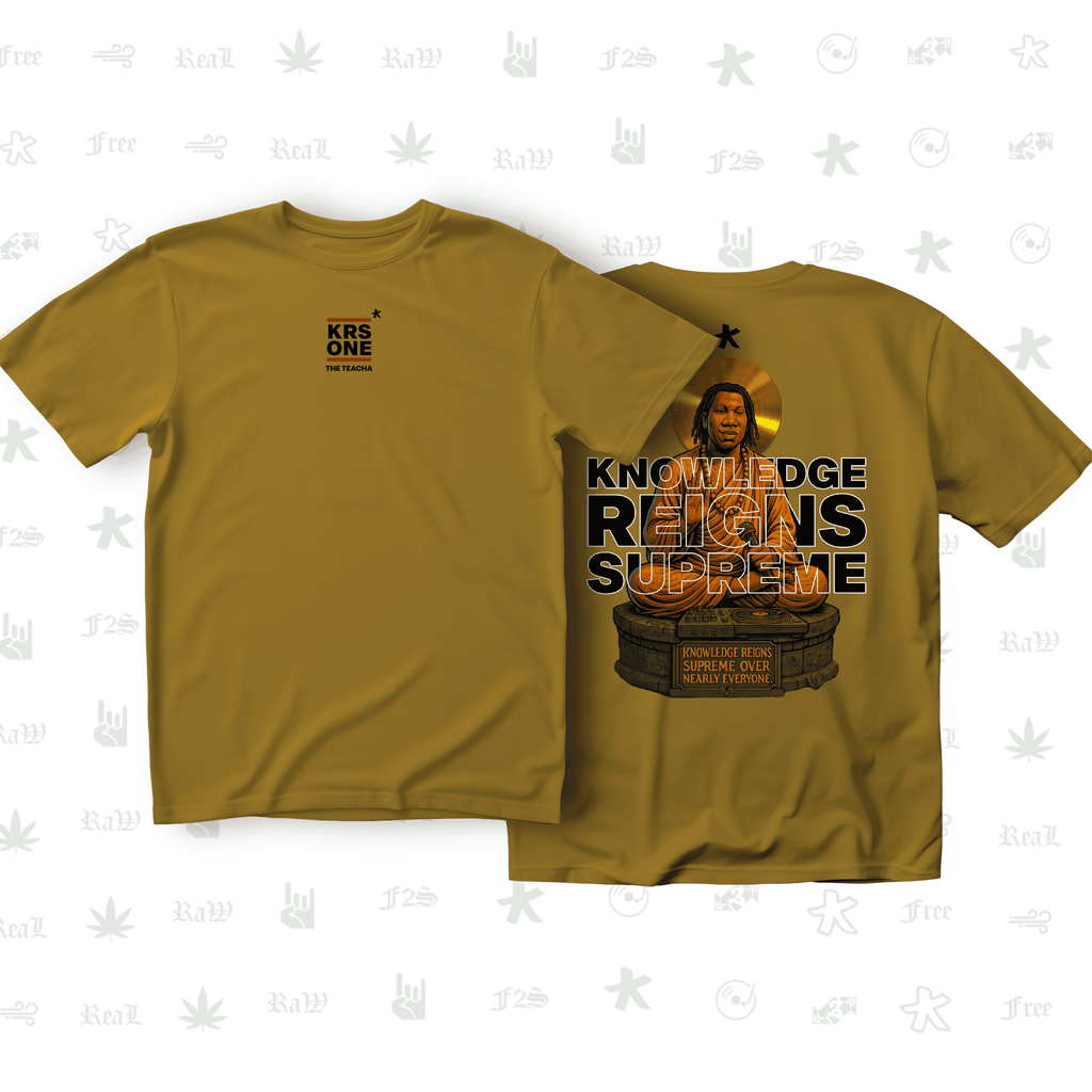 KRS ONE The Teacha Unisex Mustard Oversized T-Shirt.