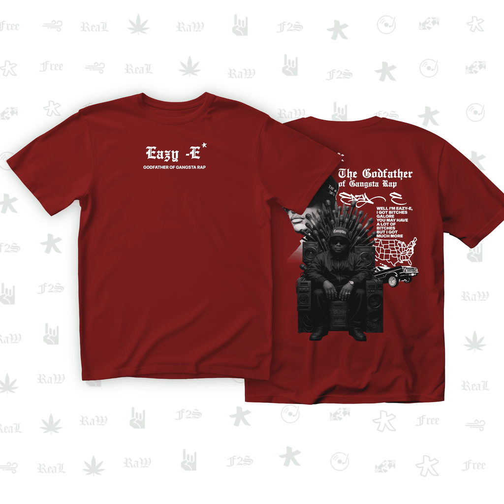 Eazy-E Godfather of Gangsta Rap Unisex Red Oversized T-Shirt.