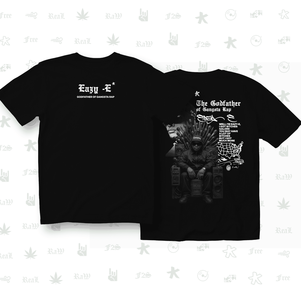 Eazy-E Godfather of Gangsta Rap Unisex Black Oversized T-Shirt.
