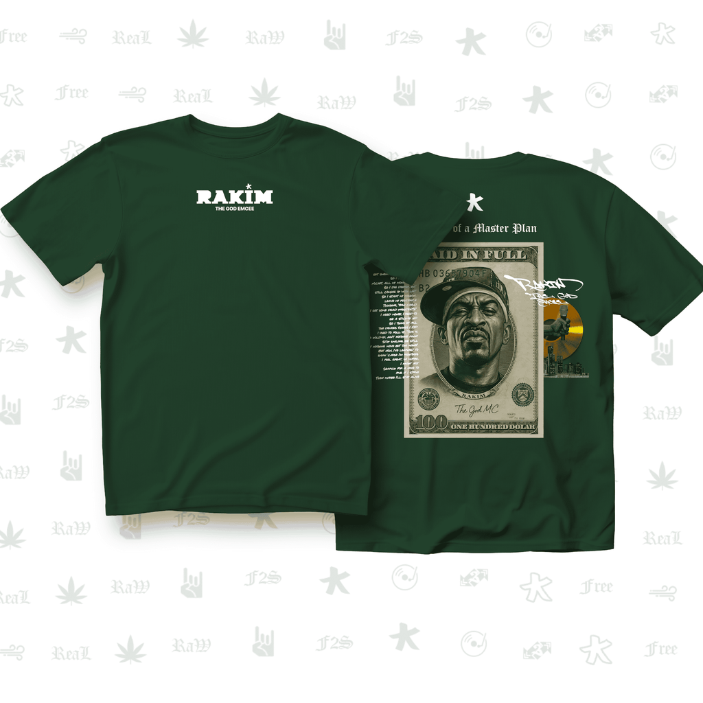 Rakim The God Emcee Unisex Bottle Green Oversized T-Shirt.