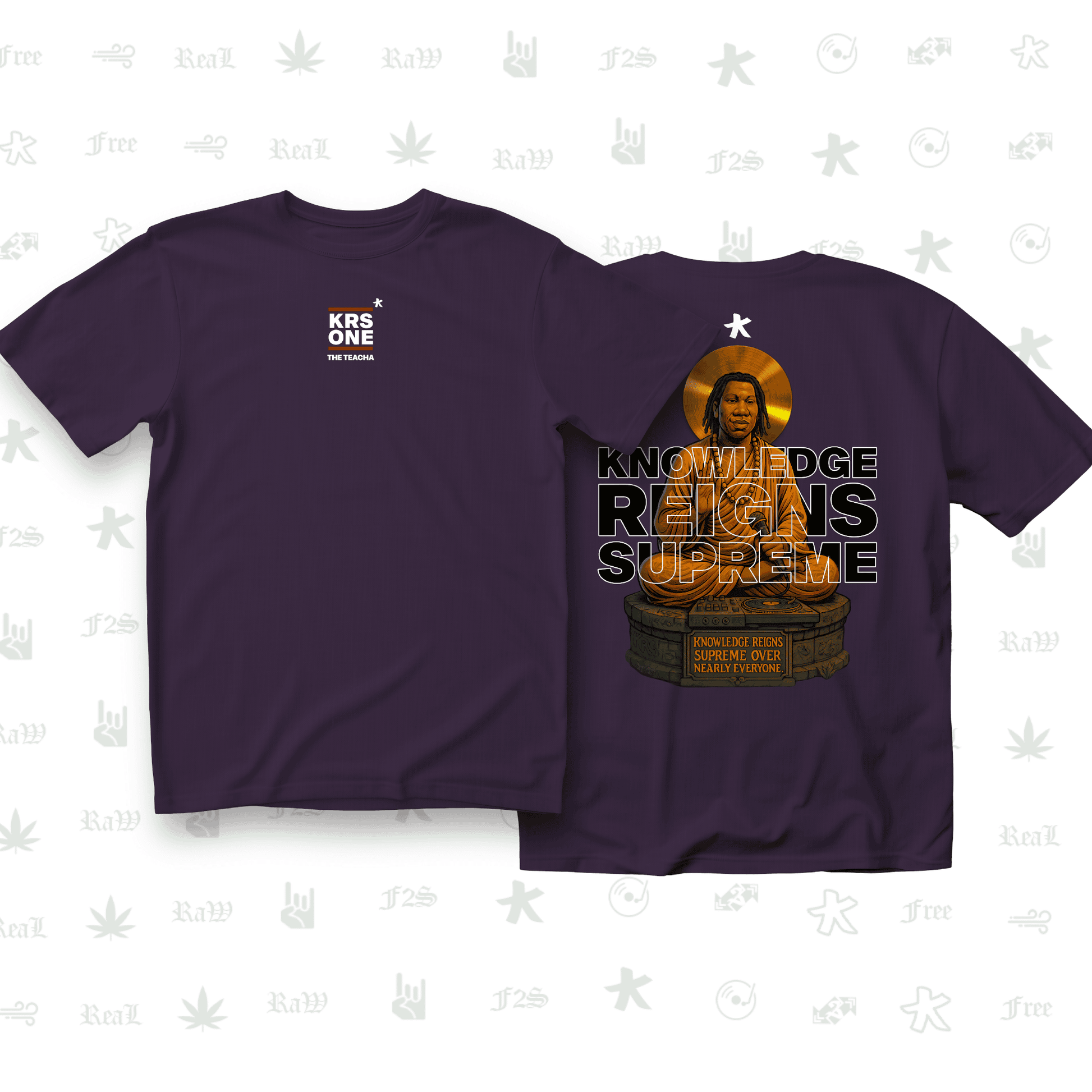 KRS ONE The Teacha Unisex Purple Oversized T-Shirt.