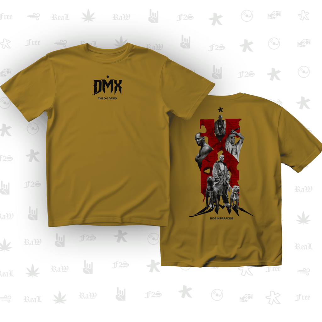 DMX The O.G. Dawg Unisex Mustard Oversized T-Shirt.