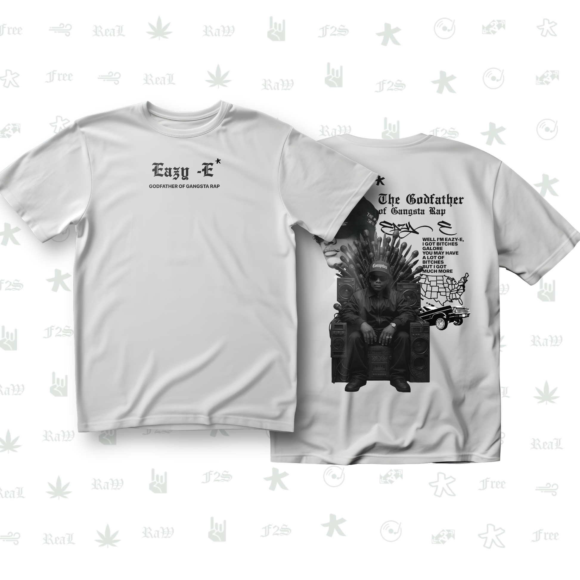 Eazy-E Godfather of Gangsta Rap Unisex White Tee