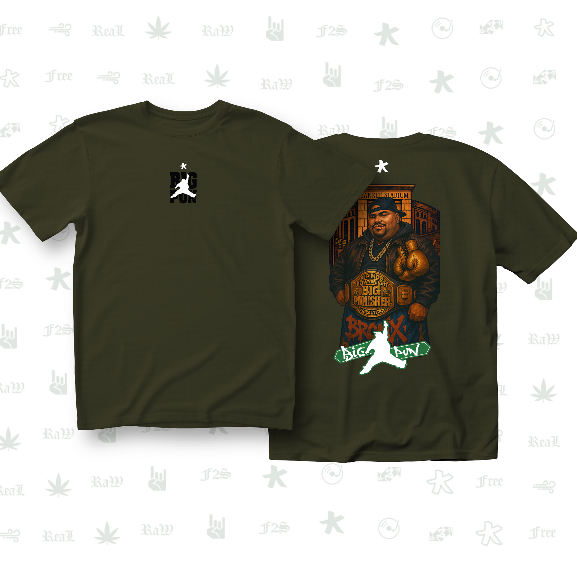 Big Pun Heavyweight Unisex Olive Green Tee