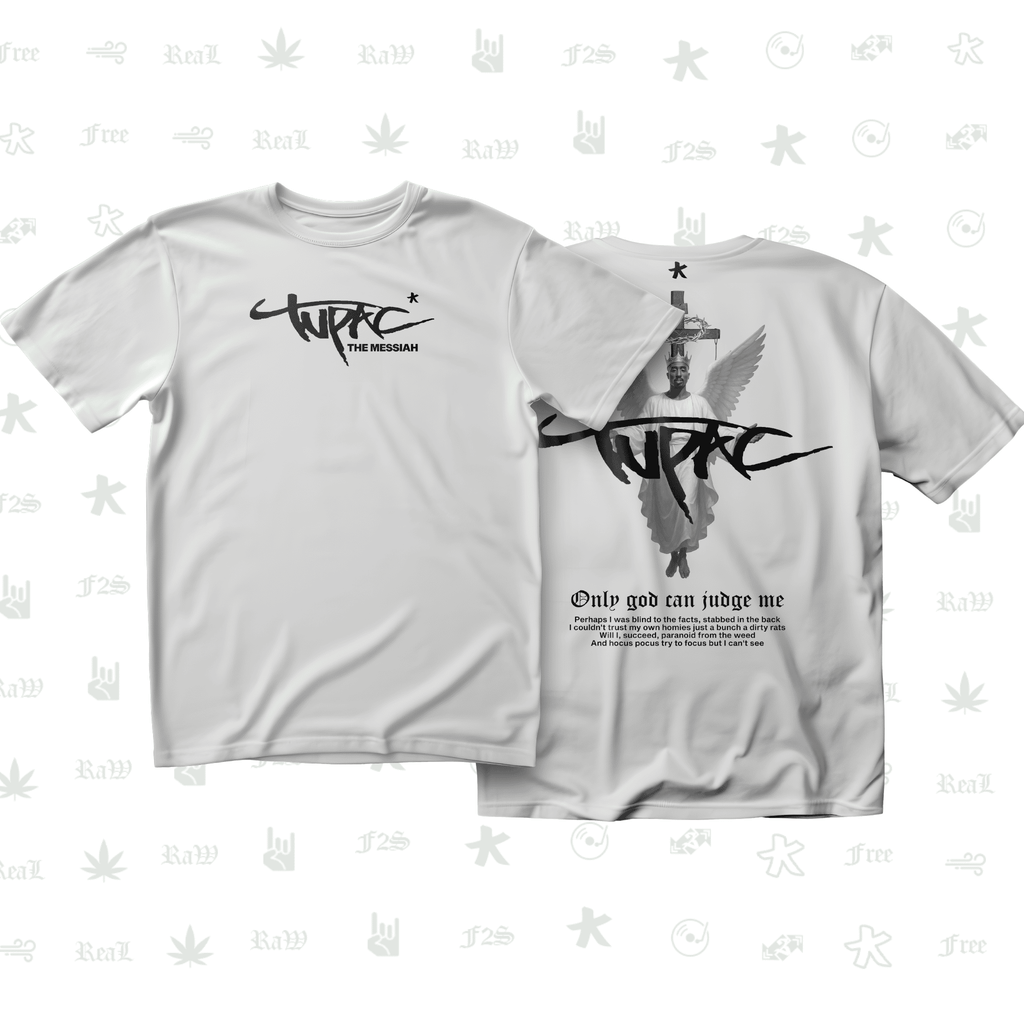 Tupac The Messiah Unisex White Oversized Oversized T-Shirt.
