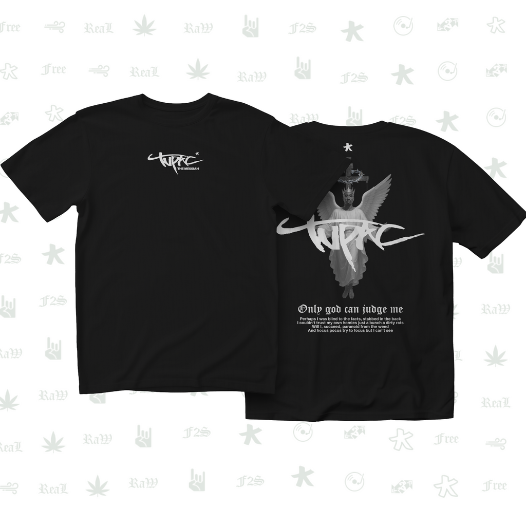 Tupac The Messiah Unisex Black Oversized Tee