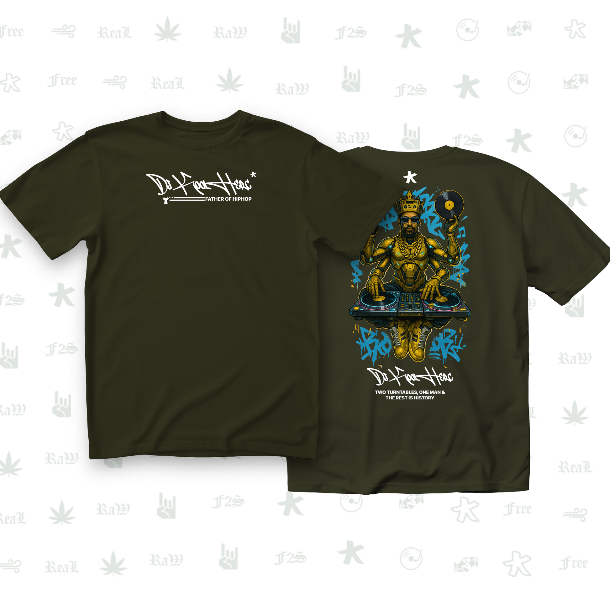 DJ Kool Herc Origins Unisex Olive Green Tee