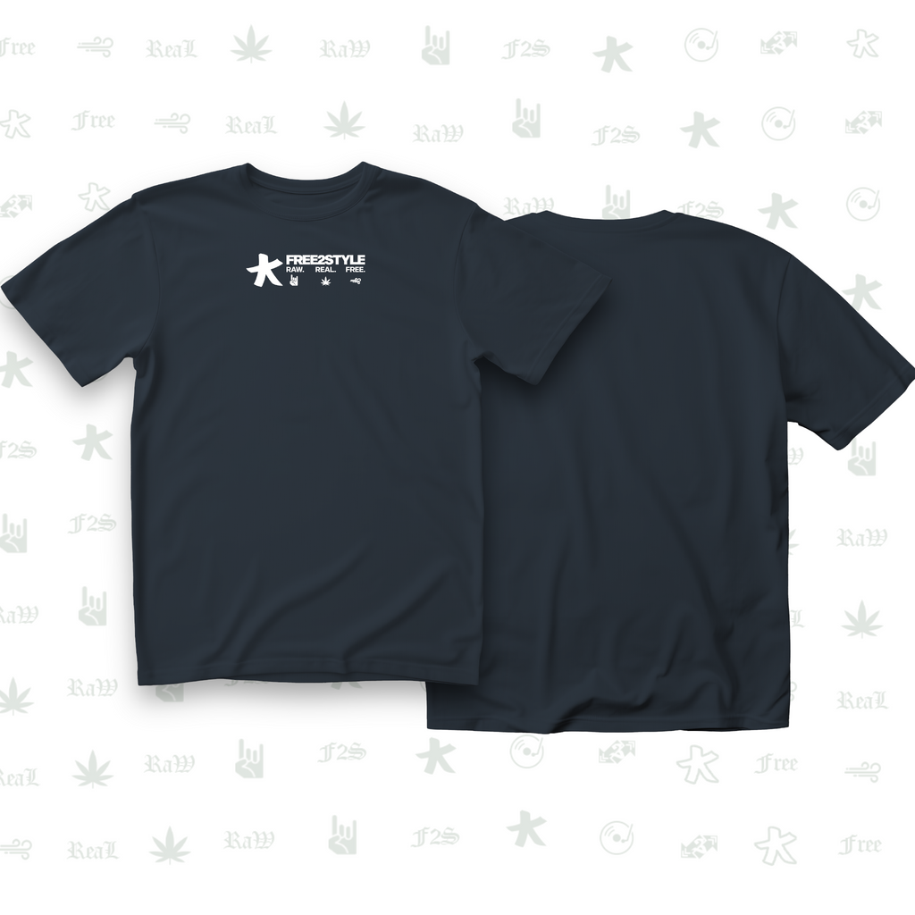 F2S Original White Logo Navy Blue Tee Unisex