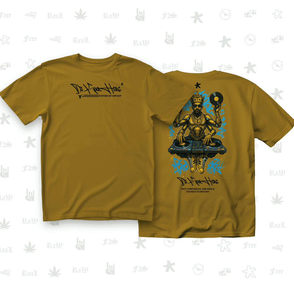 DJ Kool Herc Origins Unisex Mustard Oversized T-Shirt.