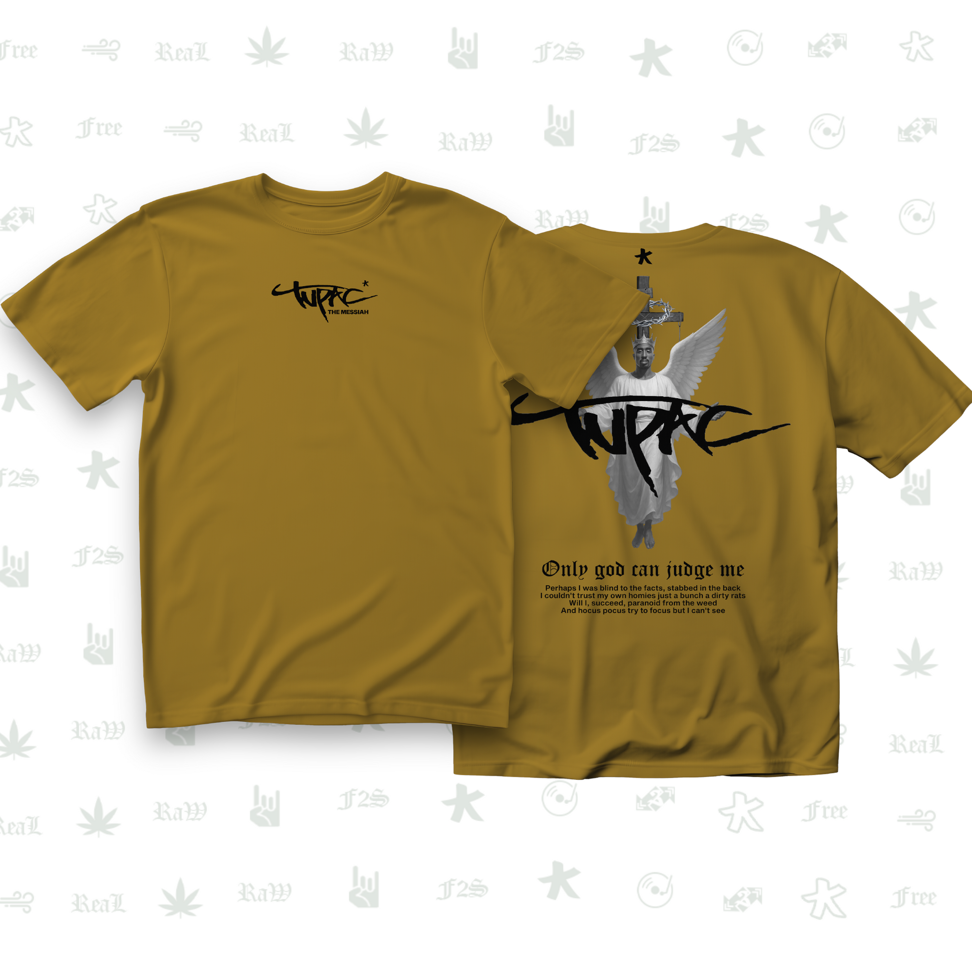 Tupac The Messiah Unisex Mustard Oversized Tee