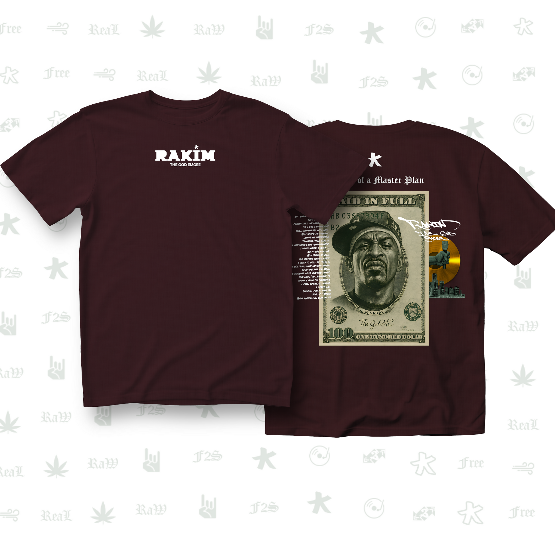 Rakim The God Emcee Unisex Maroon Tee