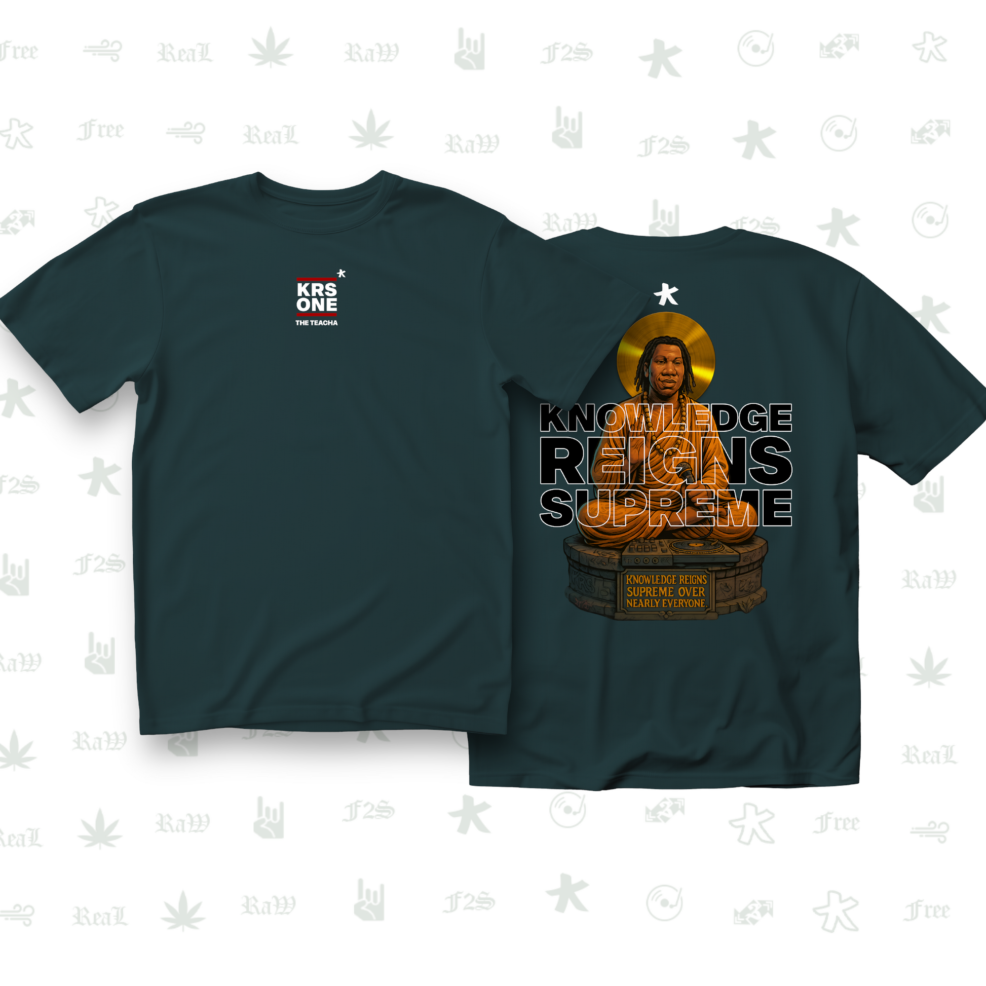 KRS ONE The Teacha Unisex Petrol Blue Tee