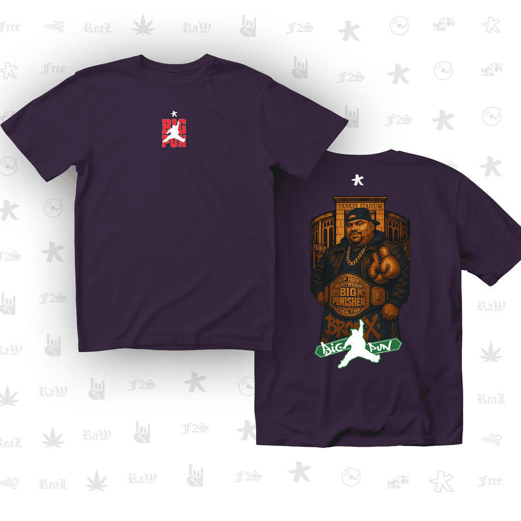 Big Pun Heavyweight Unisex Purple Oversized T-Shirt.