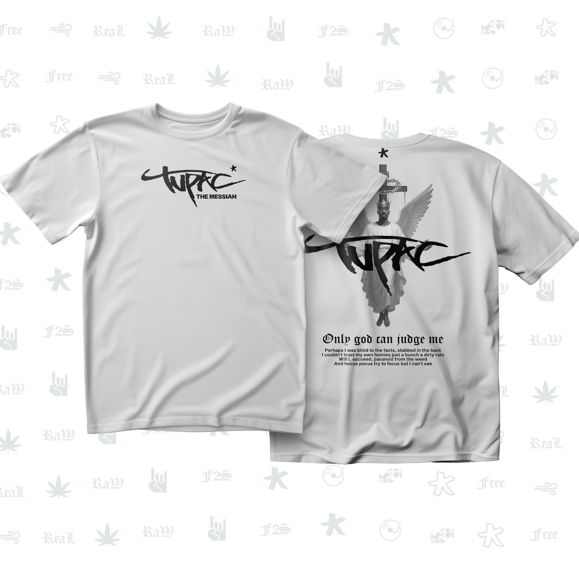 Tupac The Messiah Unisex White Oversized Tee