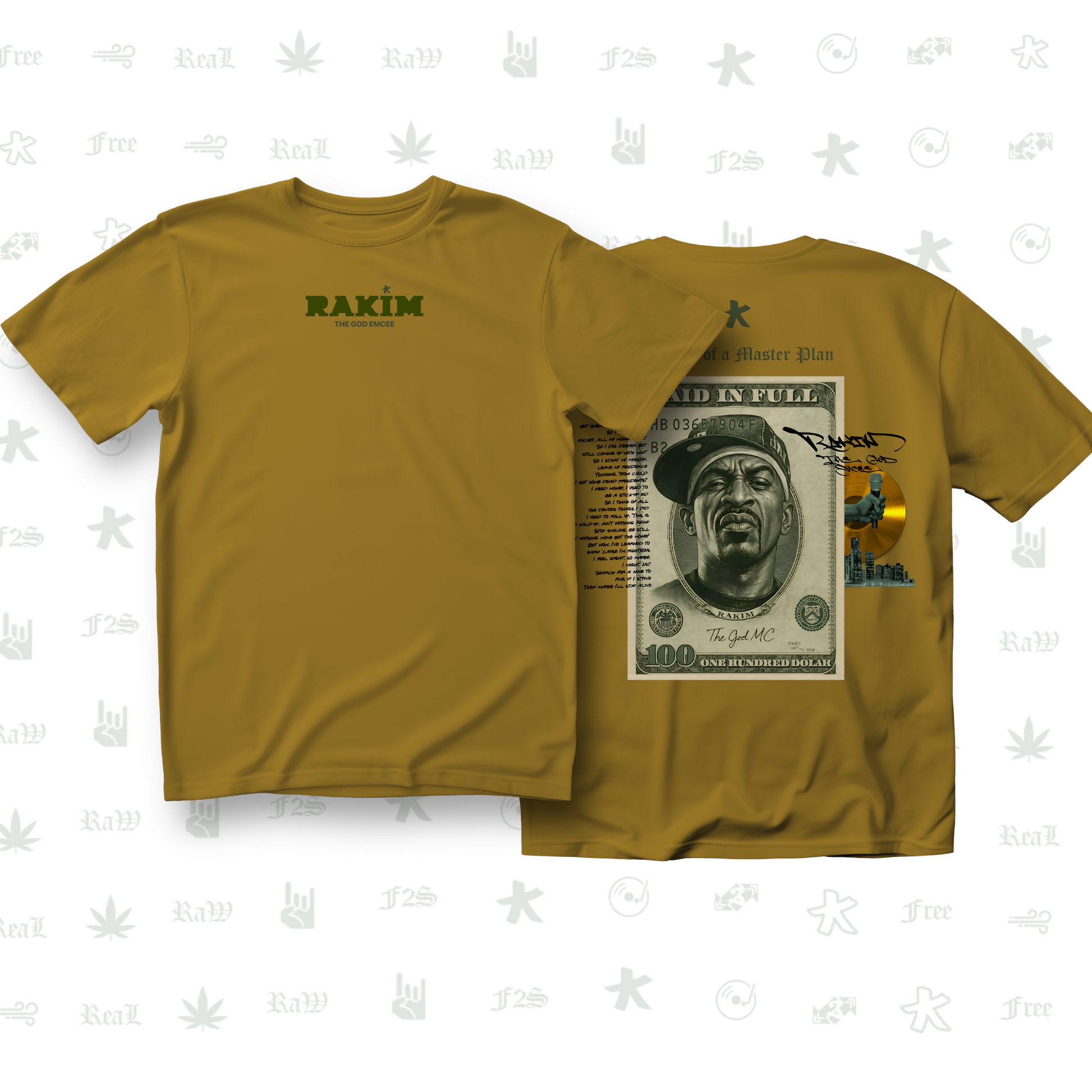Rakim The God Emcee Unisex Mustard Tee