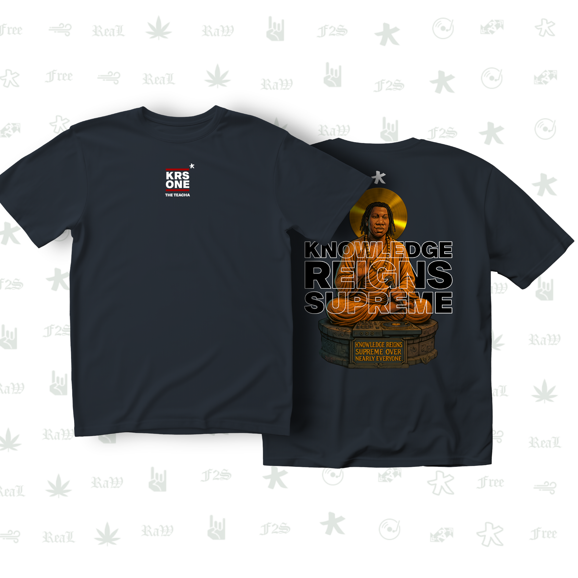 KRS ONE The Teacha Unisex Navy Blue Tee