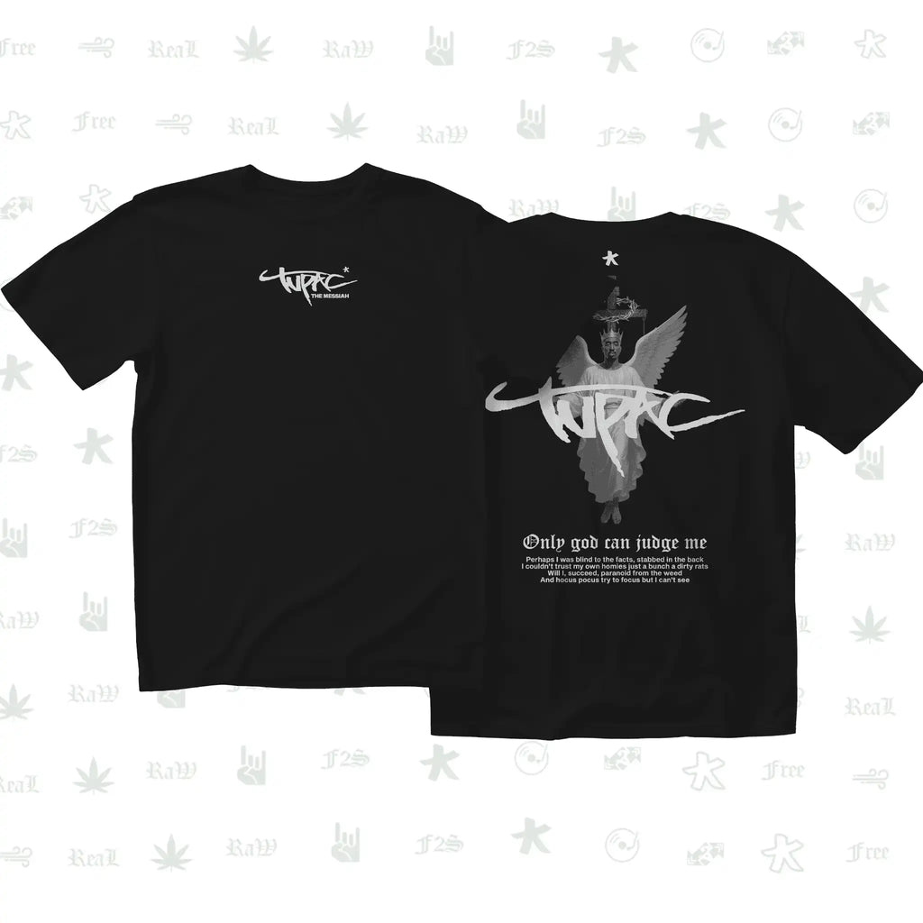 Tupac The Messiah Unisex Black Oversized T-Shirt.