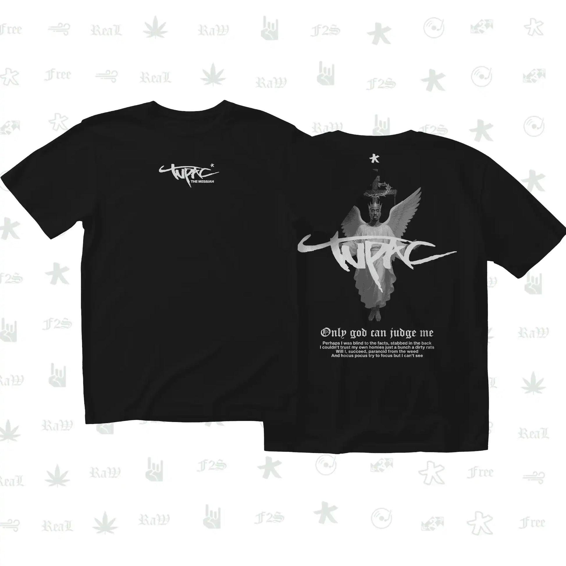 Tupac The Messiah Unisex Black Oversized T-Shirt.