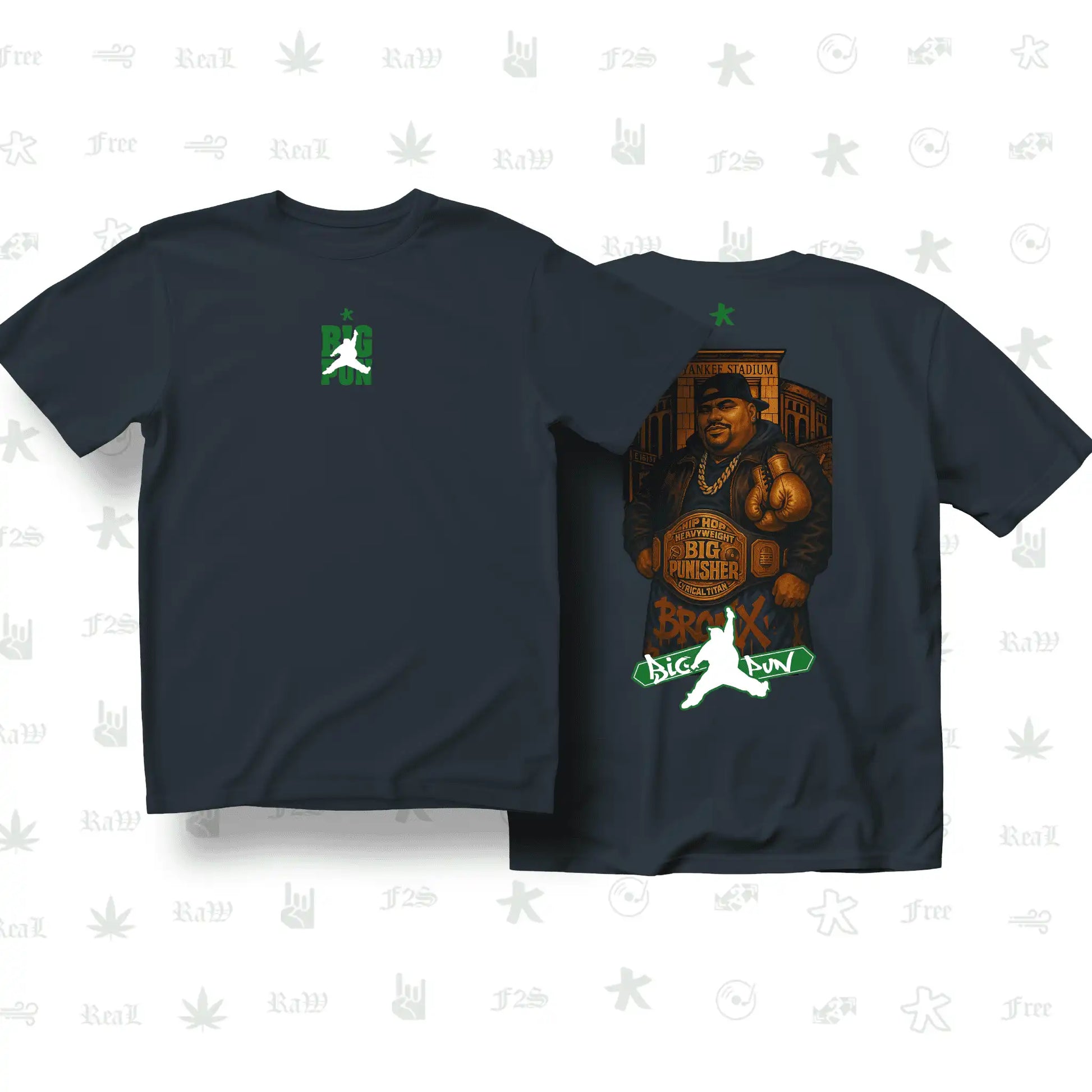 Big Pun Heavyweight Unisex Navy Blue Oversized T-Shirt.