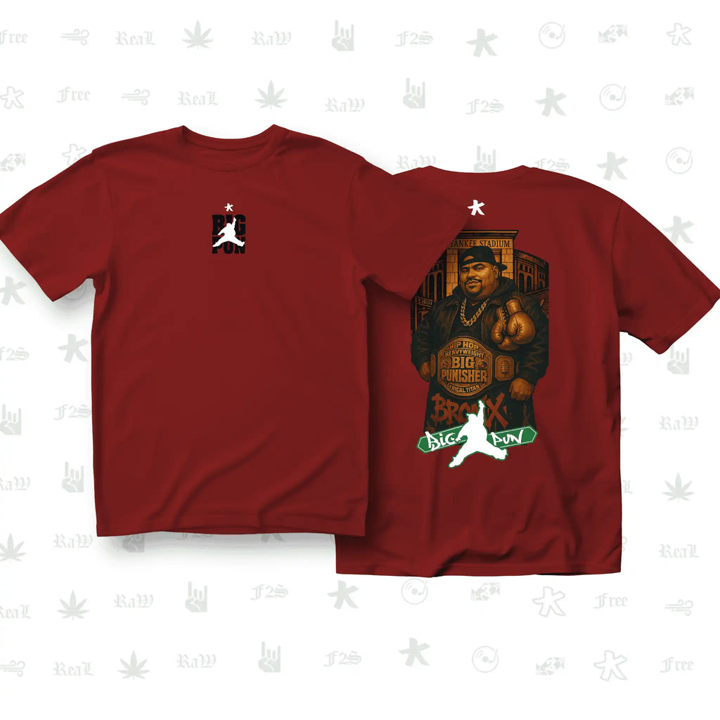 Big Pun Heavyweight Unisex Red Oversized T-Shirt.