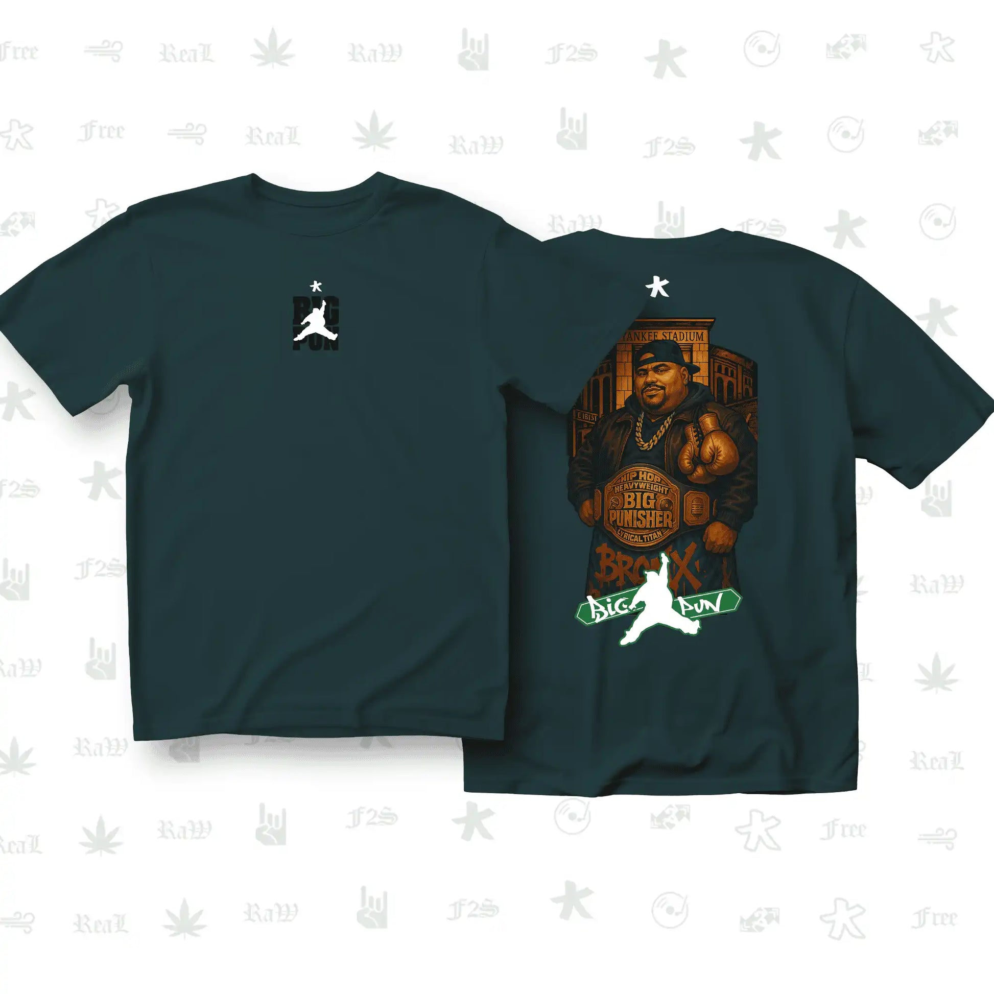 Big Pun Heavyweight Unisex Petrol Blue Oversized T-Shirt.