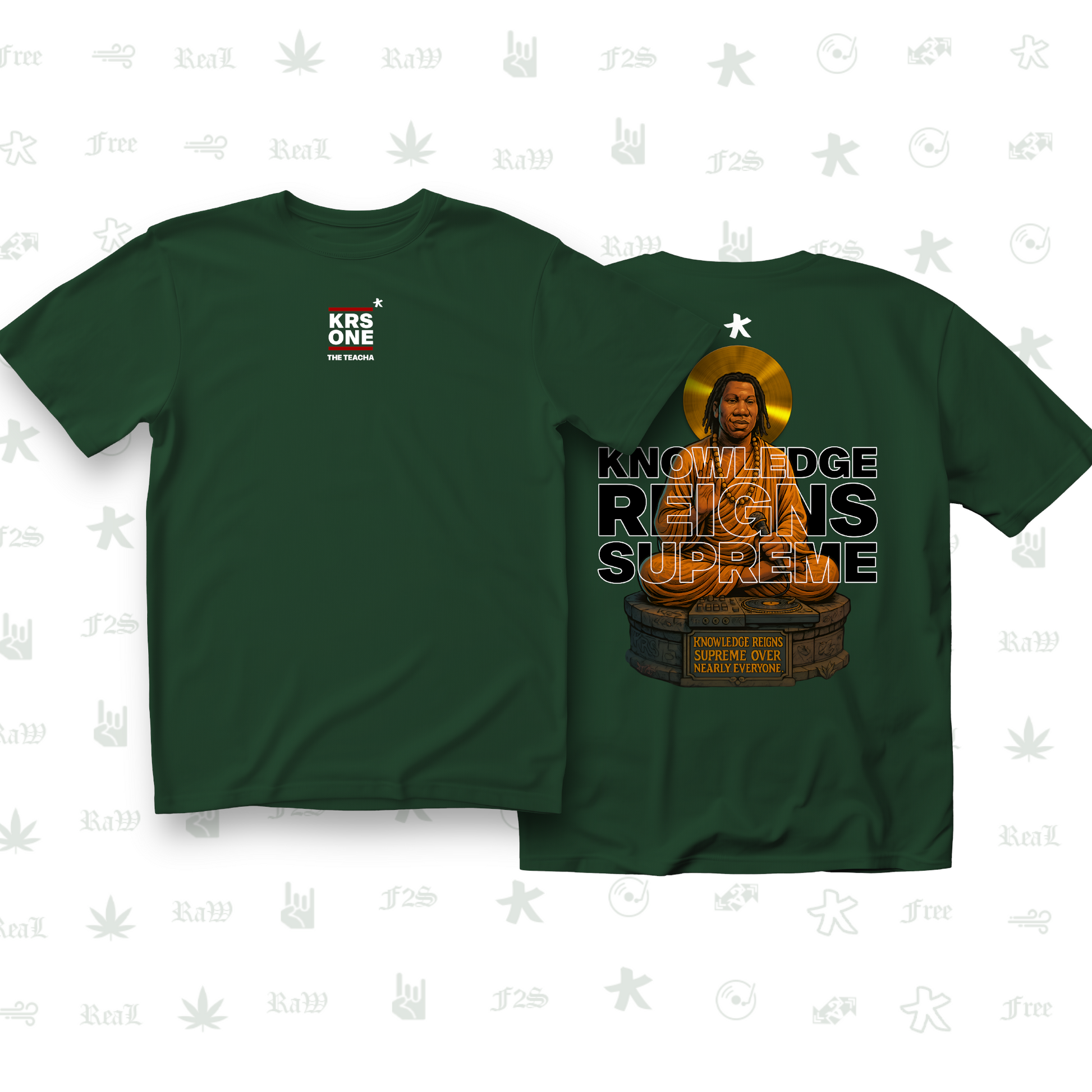 KRS ONE The Teacha Unisex Bottle Green Tee