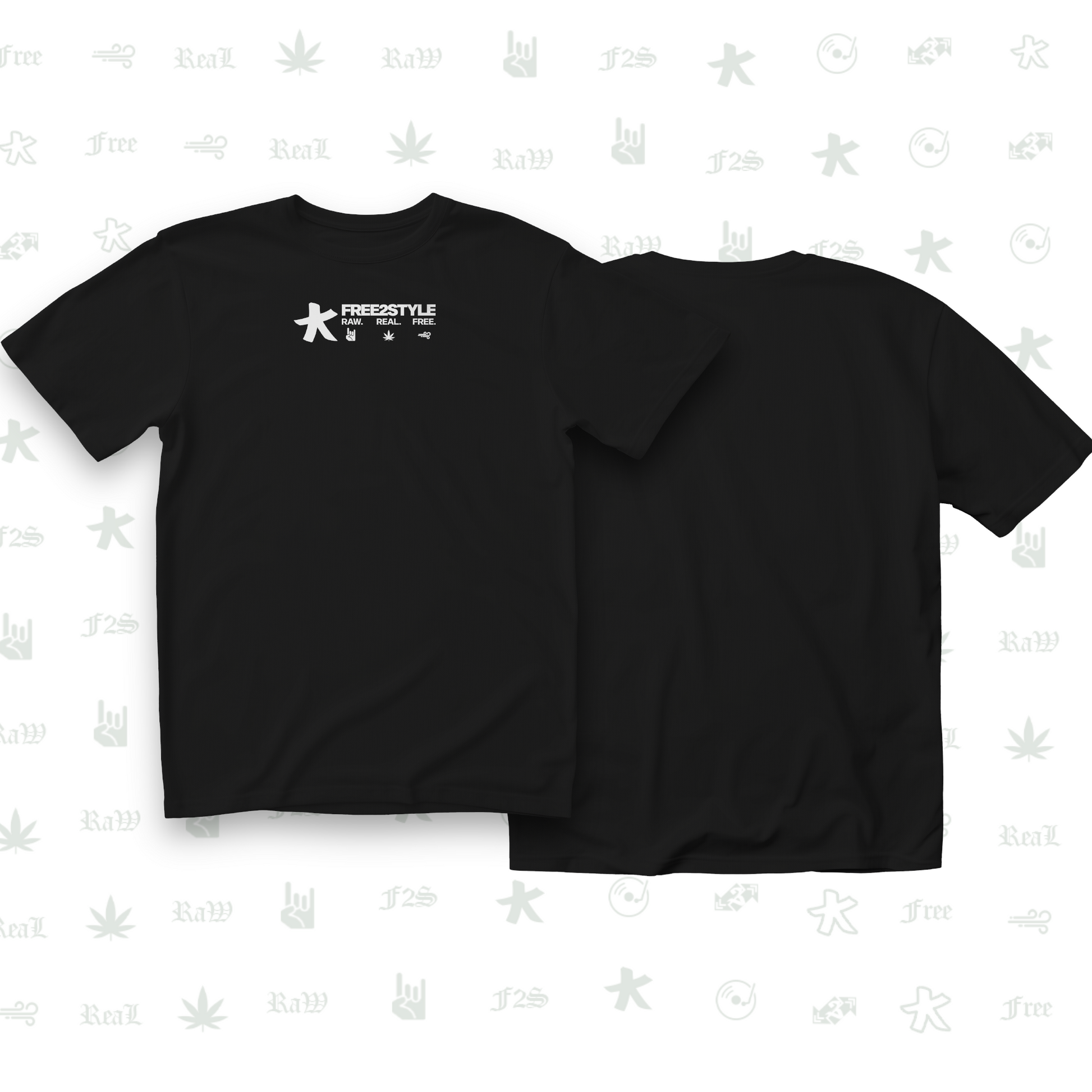 F2S Original White Logo Black Tee Unisex