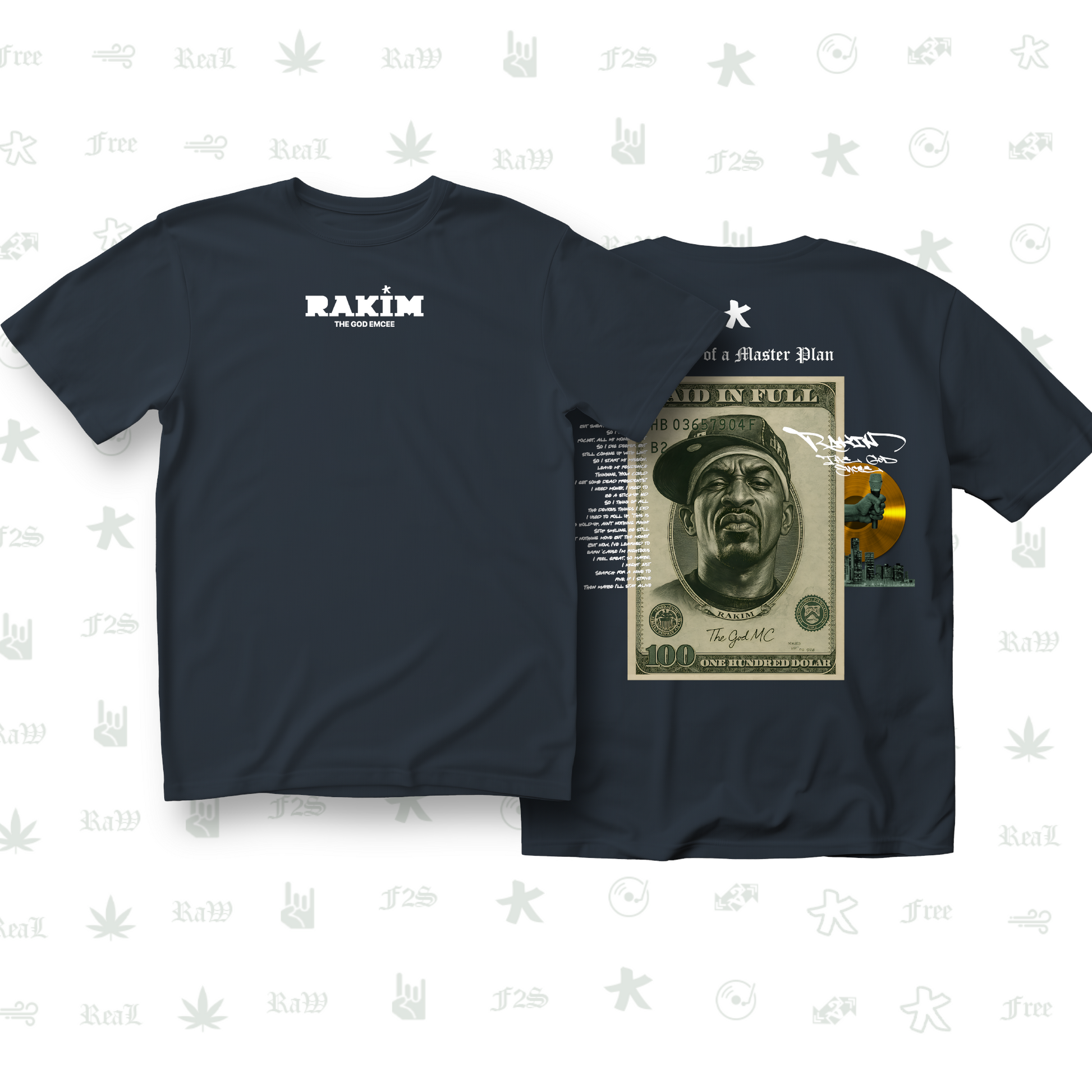 Rakim The God Emcee Unisex Navy Blue Tee