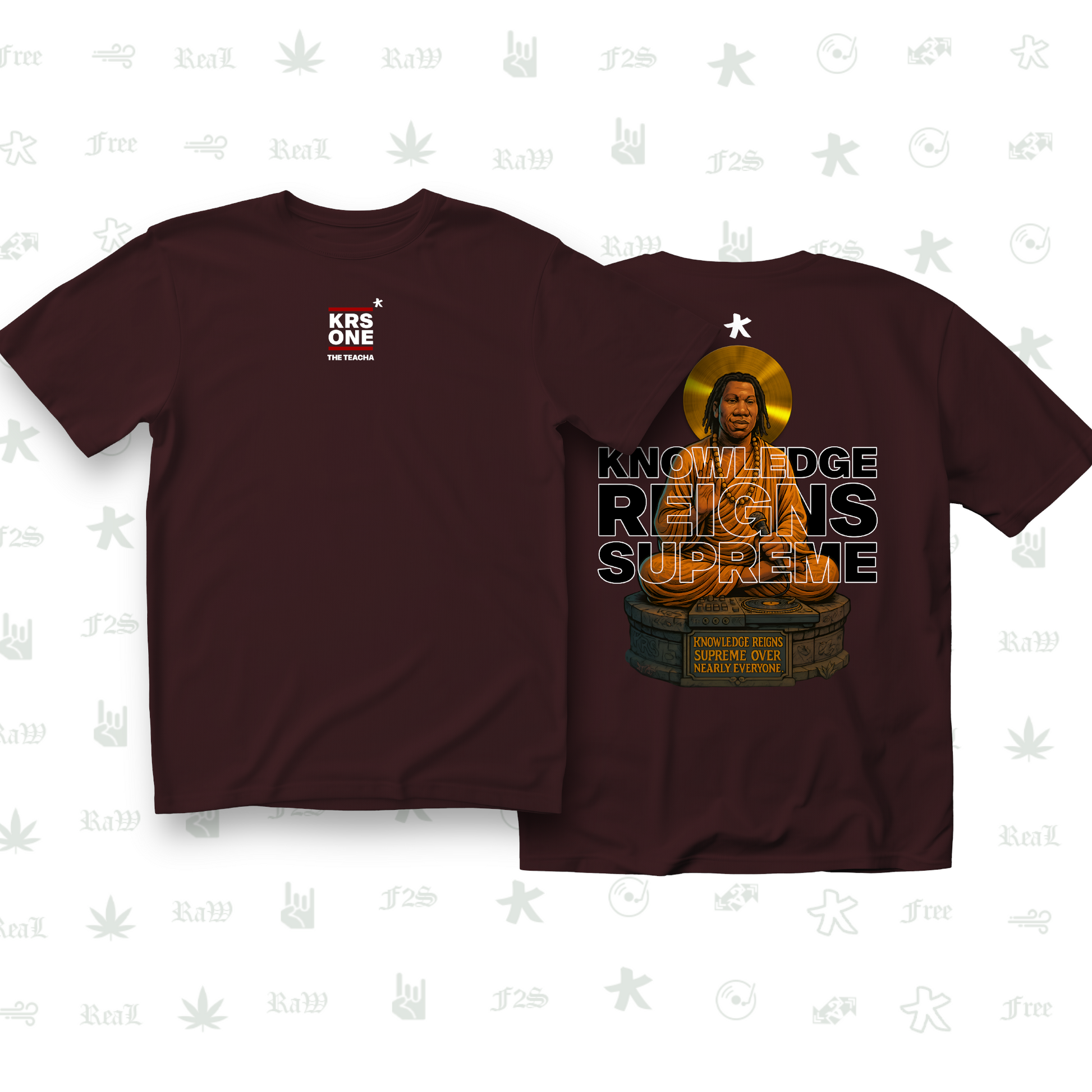 KRS ONE The Teacha Unisex Maroon Tee