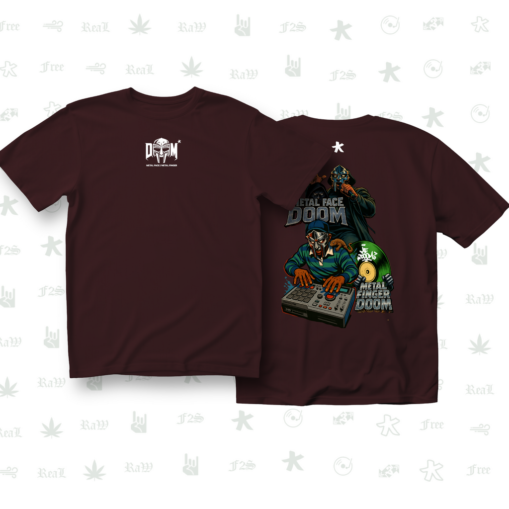 MF DOOM METAL FACE/FINGER Unisex Maroon  Tee