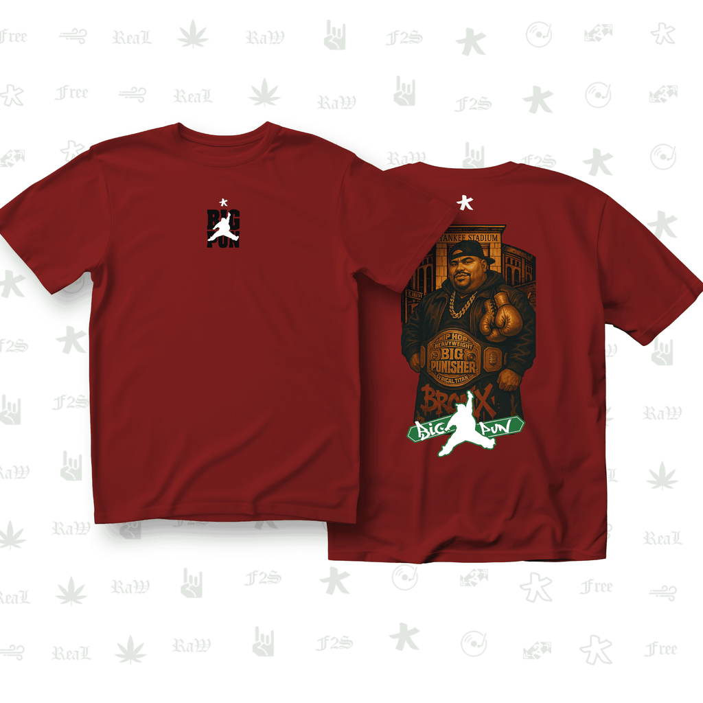 Big Pun Heavyweight Unisex Red Oversized T-Shirt.